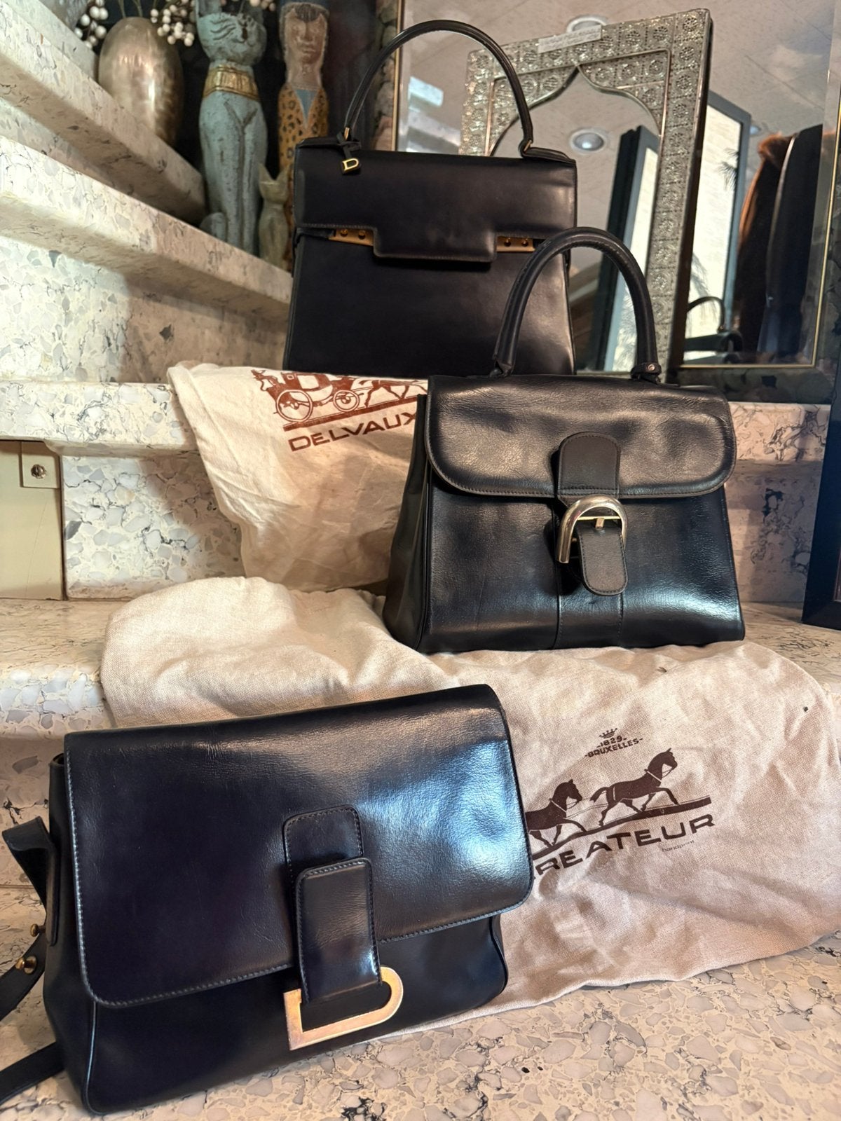 Delvaux vintage tassen, Ophalen, Gebruikt, Blauw