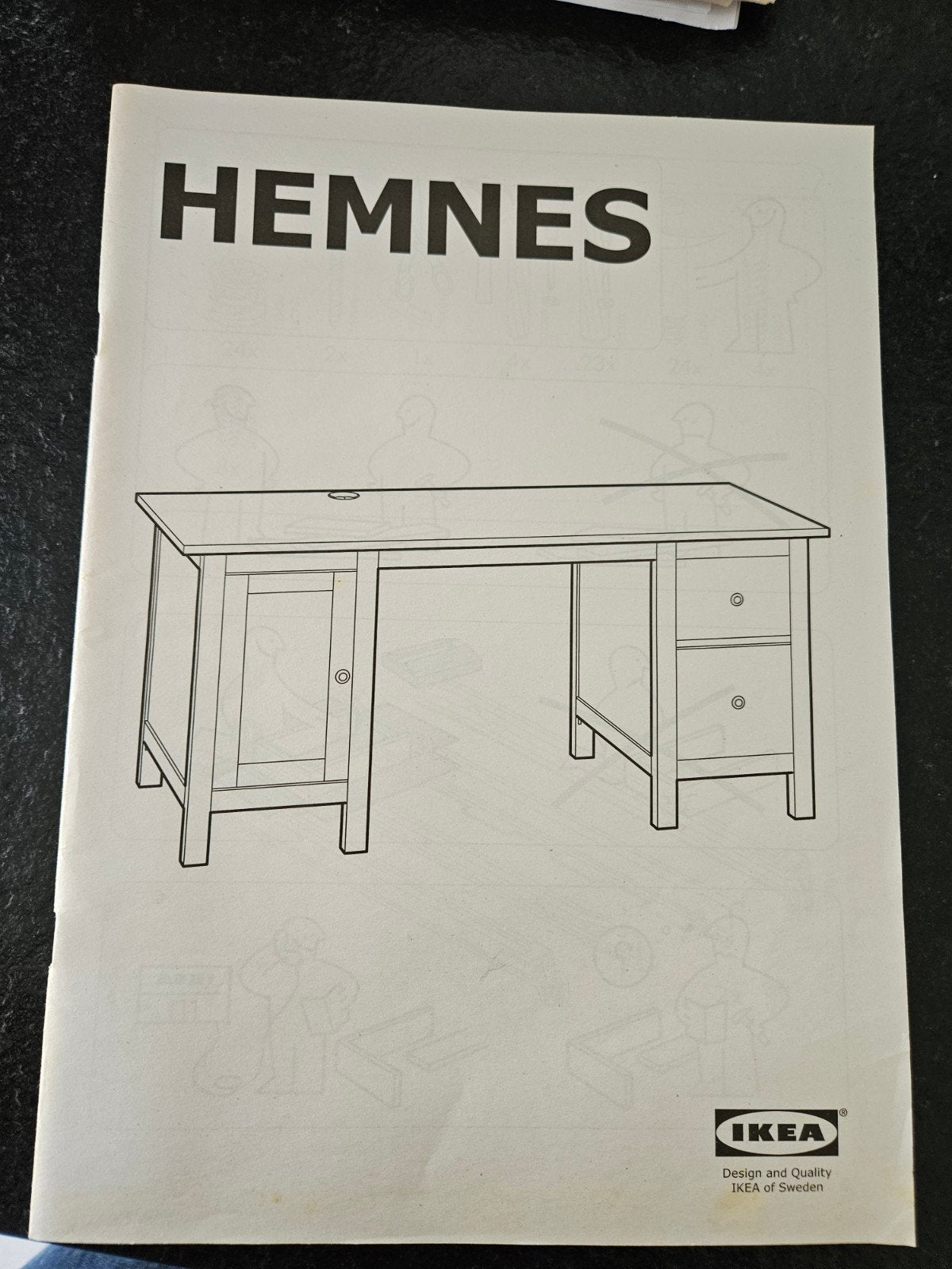 IKEA HEMNES bureau wit, Huis en Inrichting, Ophalen, Opbergruimte, Gebruikt, 155 cm