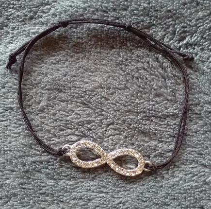 Infinity verstelbare armband met zwarte strass, Ophalen of Verzenden, Nieuw, Zwart, Met strass