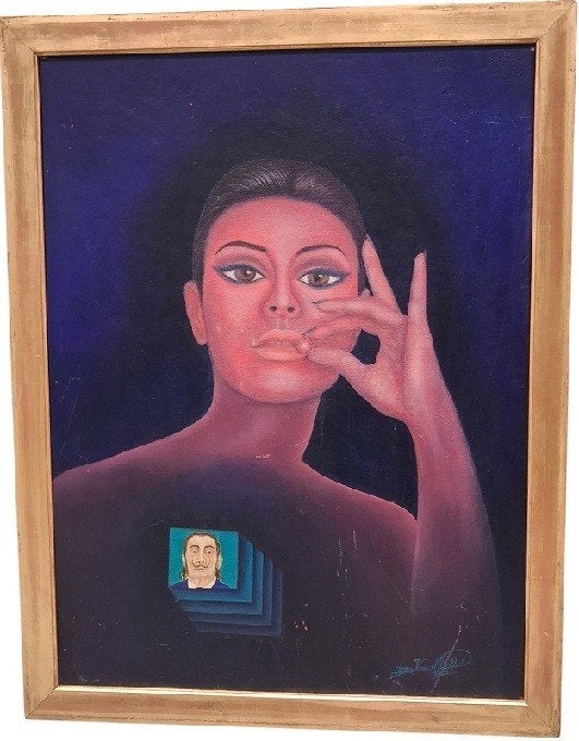"L'oeil du maitre" Jean van Molkot, Abstract, Gesigneerd, Hout, Ophalen of Verzenden