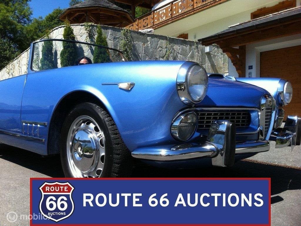 Alfa Romeo 2000 Spider Touring | 1960 | Route 66 Auctions, Auto's, Zwart, Bedrijf, Handgeschakeld, Overige carrosserie