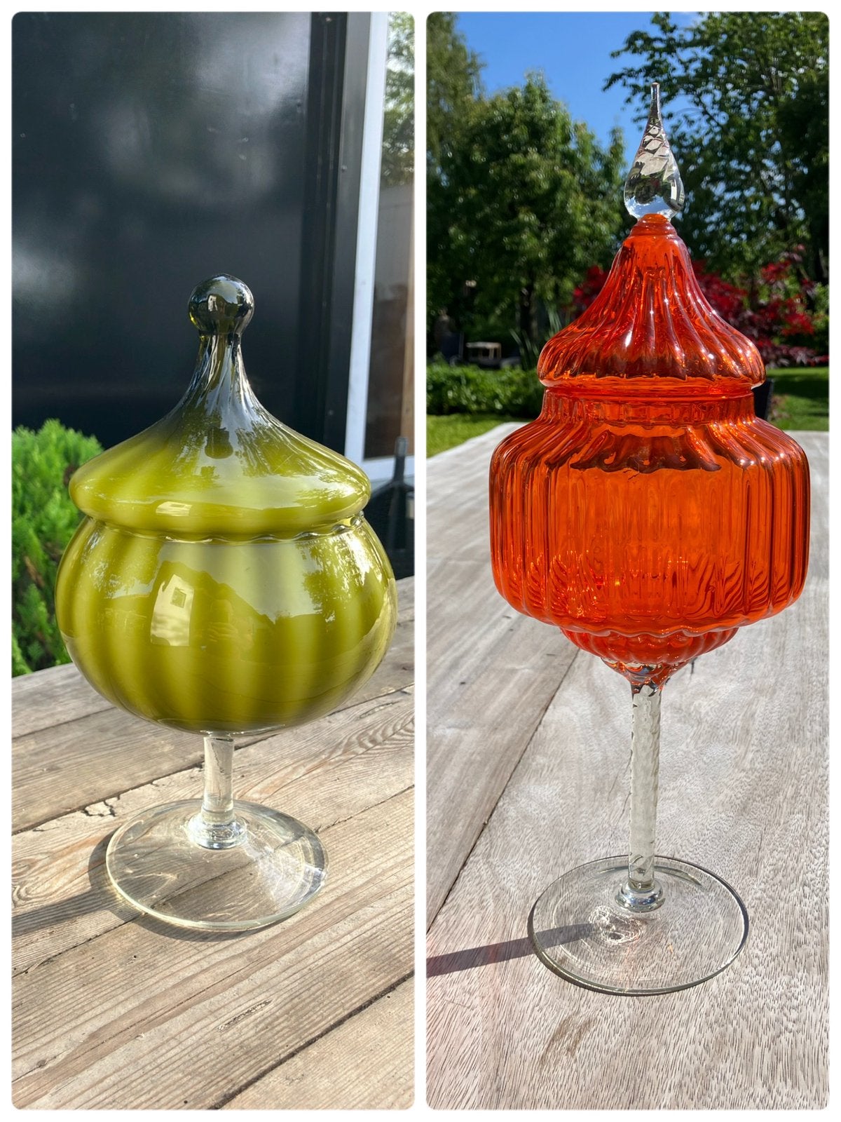2x vintage Empoli candy dish, Ophalen