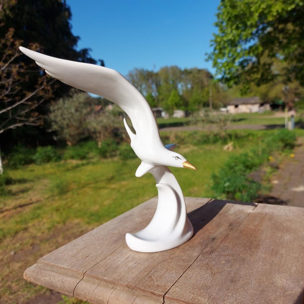 Figurine/mouette/hollohazo/porcelaine, Enlèvement ou Envoi, Blanc