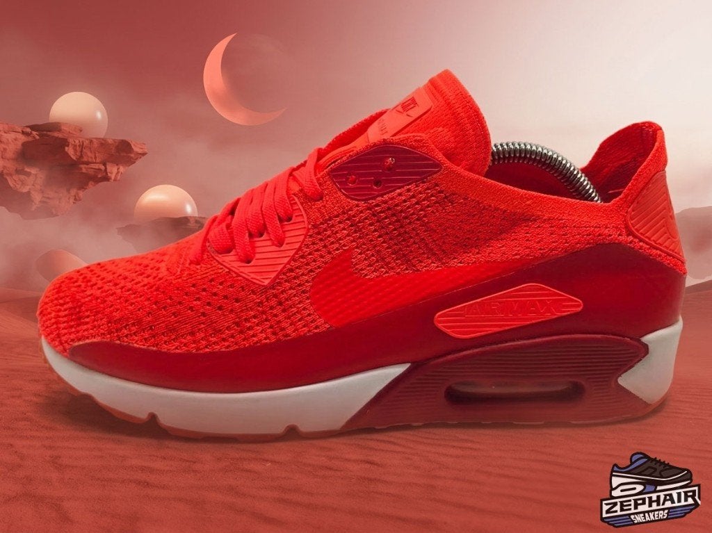 Nike Air Max 90 Ultra Flyknit 'Bright Crimson' EU45 2017, Enlèvement ou Envoi, Autres couleurs, Nike, Porté