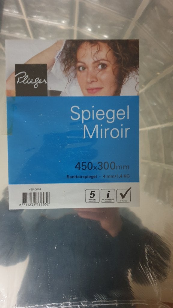 Plieger spiegel zilver 450 x300 mm, Ophalen, Minder dan 50 cm, Nieuw, Minder dan 100 cm