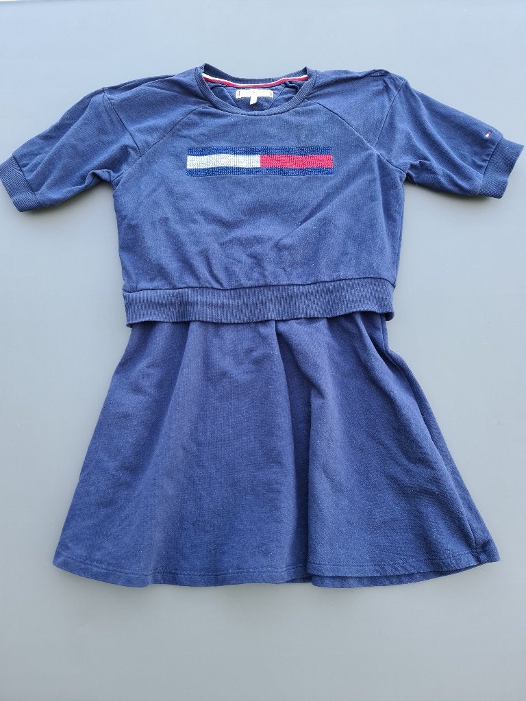Jurk, kleedje met trui, Tommy Hilfiger, 128, Kinderen en Baby's, Kinderkleding | Maat 128, Ophalen, Zo goed als nieuw