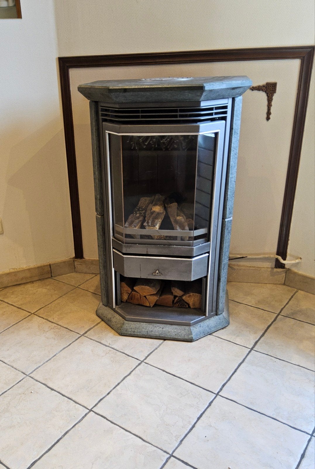 speksteen kachel op gas, Huis en Inrichting, Ophalen, Gebruikt, Gas, Vrijstaand