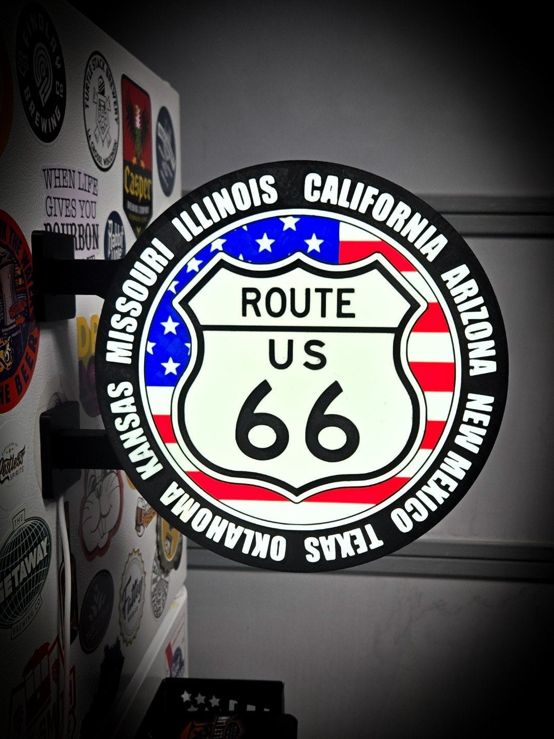 Deze supergave dubbele Route 66 lichtbak, Enlèvement ou Envoi, Neuf, Table lumineuse ou lampe (néon)