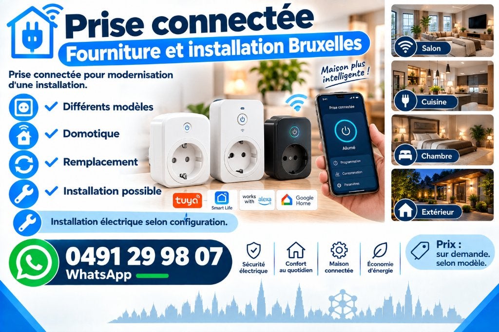 Prise connectée – Fourniture et installation Bruxelles, Télécoms, Enlèvement, Neuf
