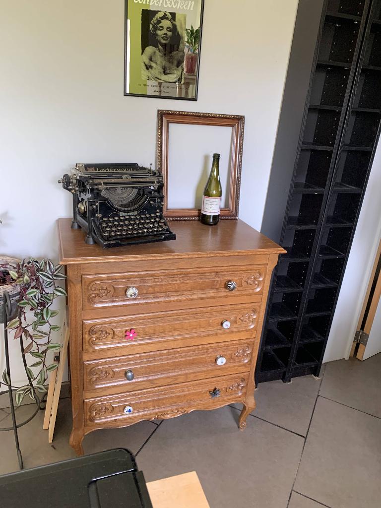 Commode ancienne à tiroirs, 3 ou 4 tiroirs, Moins de 100 cm, Enlèvement, Utilisé