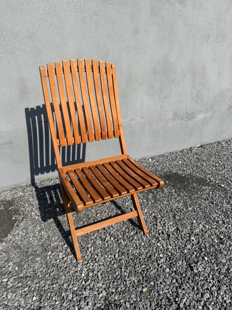 teak tuinstoel nieuw, Jardin & Terrasse, Chaises de jardin, Enlèvement, Comme neuf, Bois de teck, Pliant