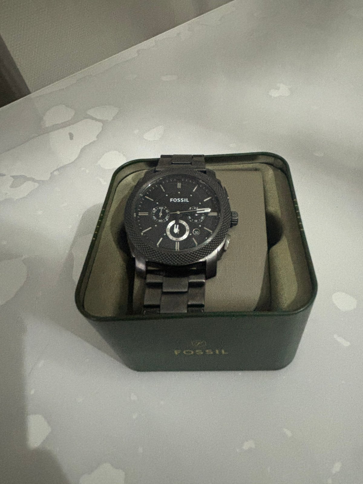 Fossil horloge (FS4662), Handtassen en Accessoires, Staal, Zakhorloge, Staal, Zo goed als nieuw