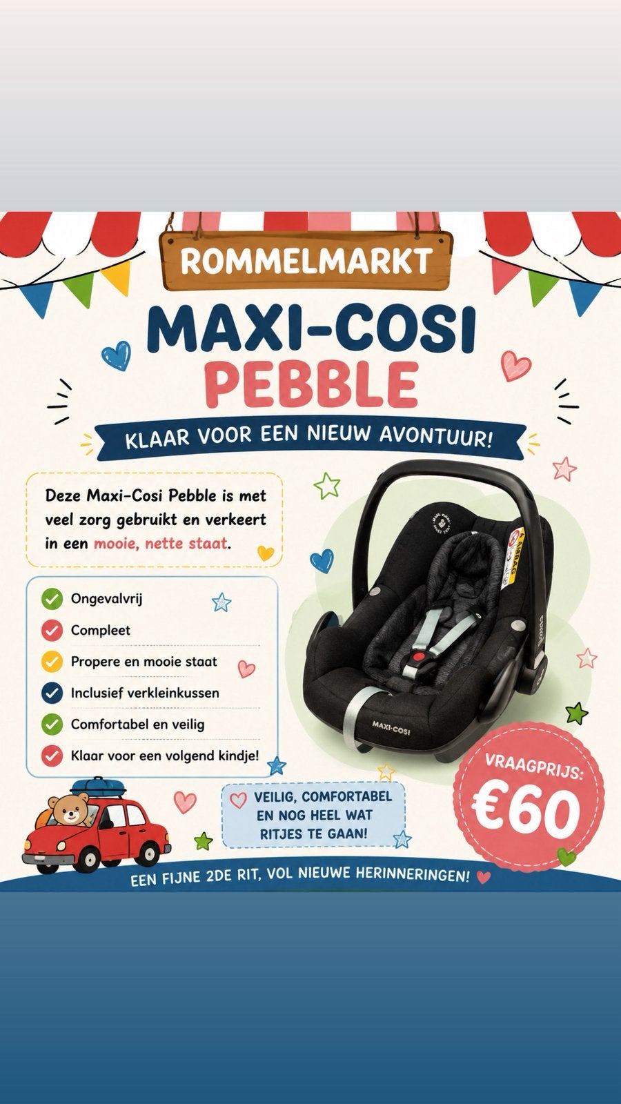Maxi-Cosi Pebble  – zeer goed onderhouden!, Enlèvement, Comme neuf, Maxi-Cosi