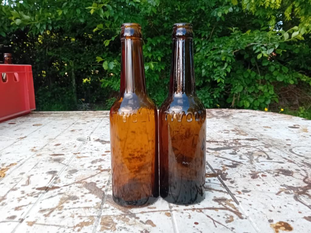 Oude vintage bierflessen brouwerij Tivoli Antwerpen, Ophalen of Verzenden