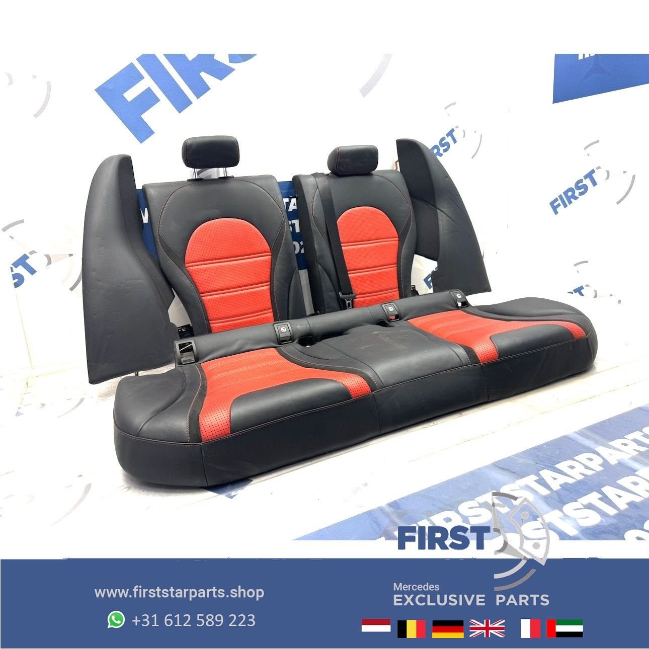 W205 ACHTERBANK + DEURPANELEN C63 AMG Mercedes C Klasse LEER