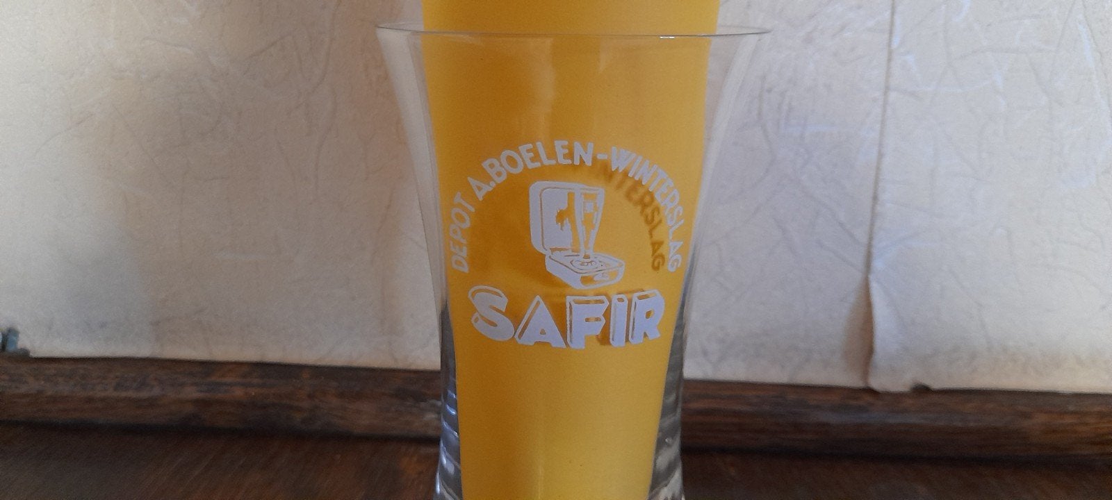 bierglas Safir depot A. Boelen - Winterslag, Ophalen of Verzenden, Bierglas