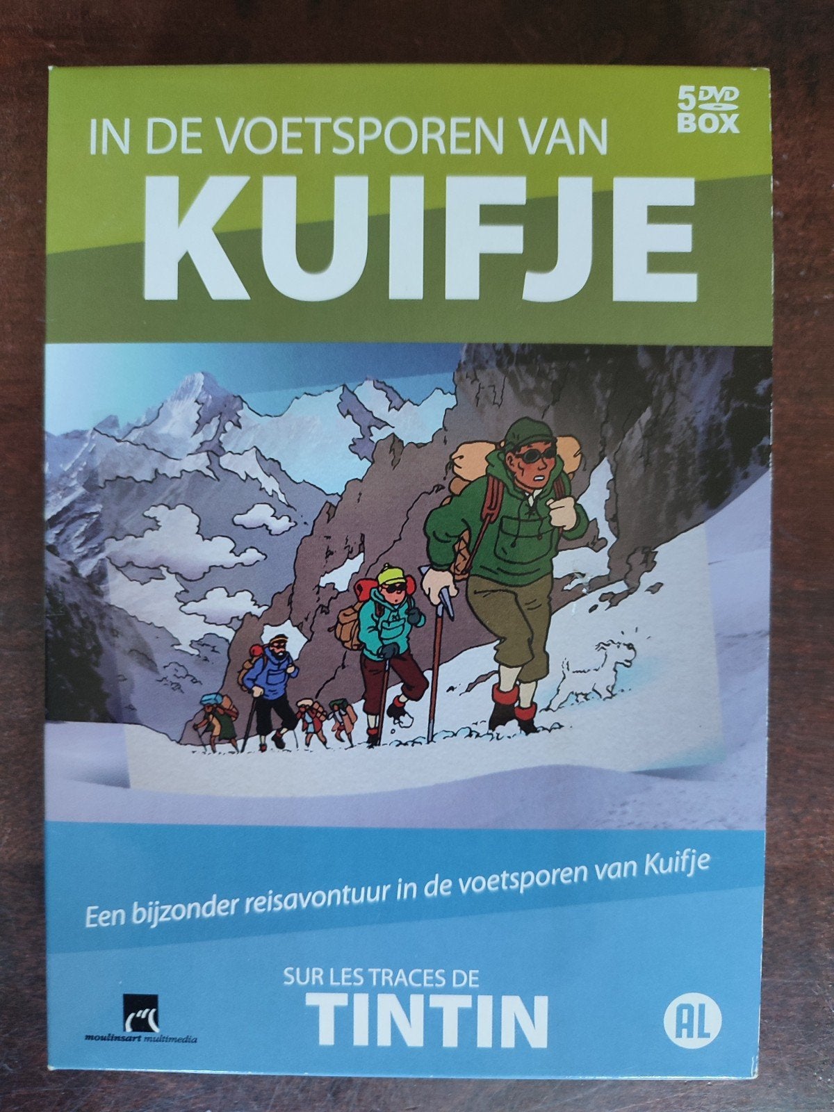 5-DVDbox : IN DE VOETSPOREN VAN KUIFJE, Cd's en Dvd's, Ophalen of Verzenden, Zo goed als nieuw, Frans