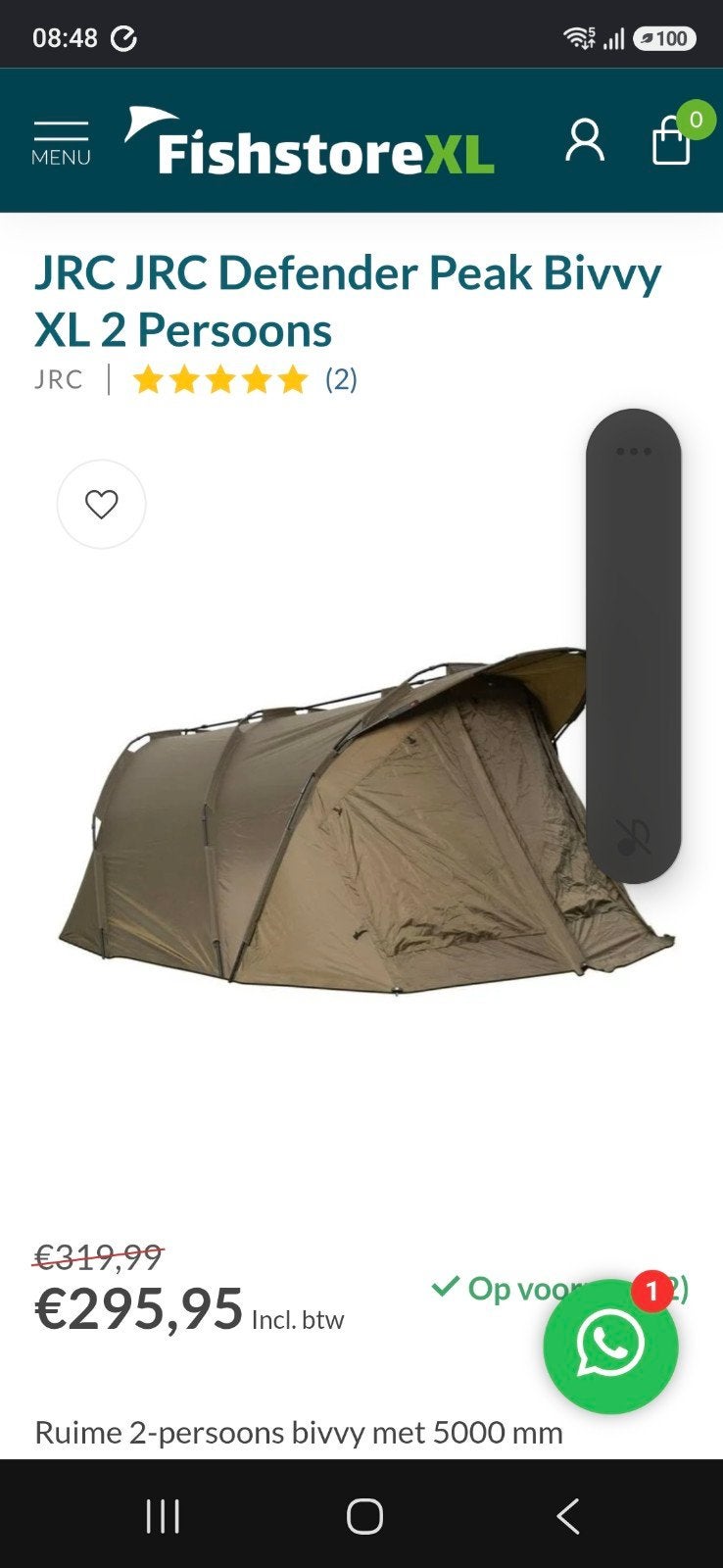 vis tent  locatie maastricht, Ophalen