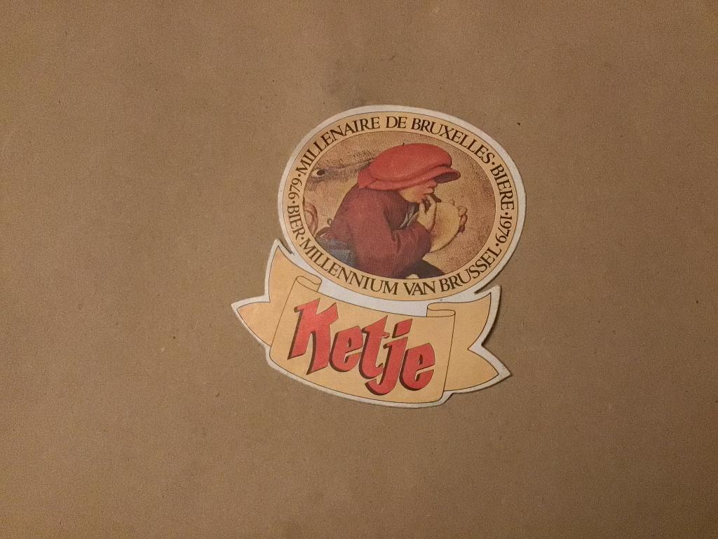 Brussels erfgoed Sticker millennium Bier Ketje 1979, Verzamelen, Ophalen of Verzenden