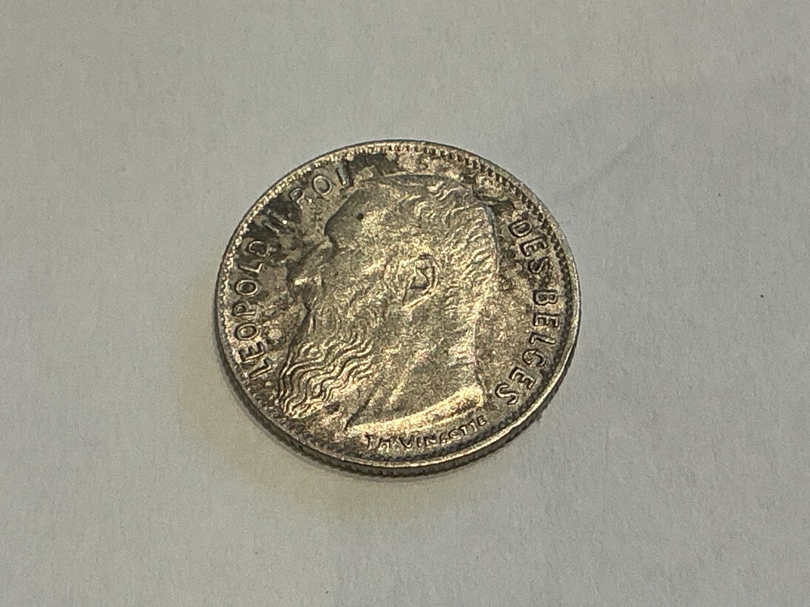 Belgique 1/2 franc 1909 argent français, Timbres & Monnaies, Enlèvement ou Envoi, Argent