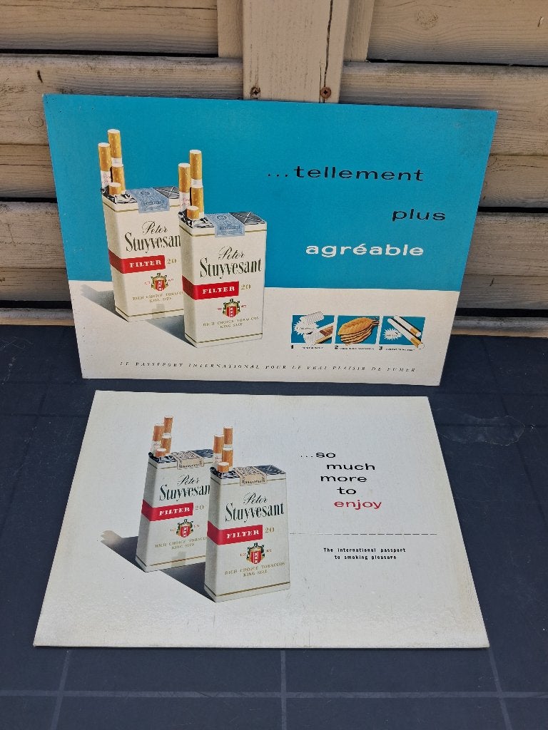 STUYVESANT...2 stuks  jaar 1959, Ophalen of Verzenden, Zo goed als nieuw, Reclamebord