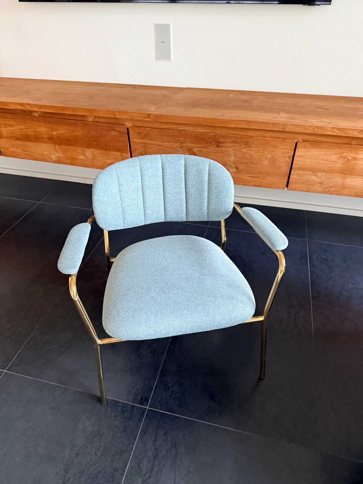 Mooie stoel groen met goud, Huis en Inrichting, Stoelen, Ophalen, Zo goed als nieuw