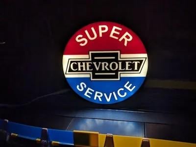 Prachtige vintage Chevrolet Super Service reclamebak, Verzamelen, Ophalen of Verzenden