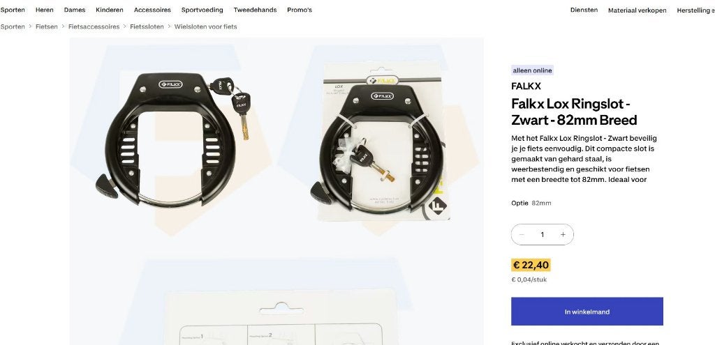 Falkx Lox breed ringslot E-bike kaderslot 82mm / 100% NIEUW, Ophalen of Verzenden, Nieuw, Ringslot