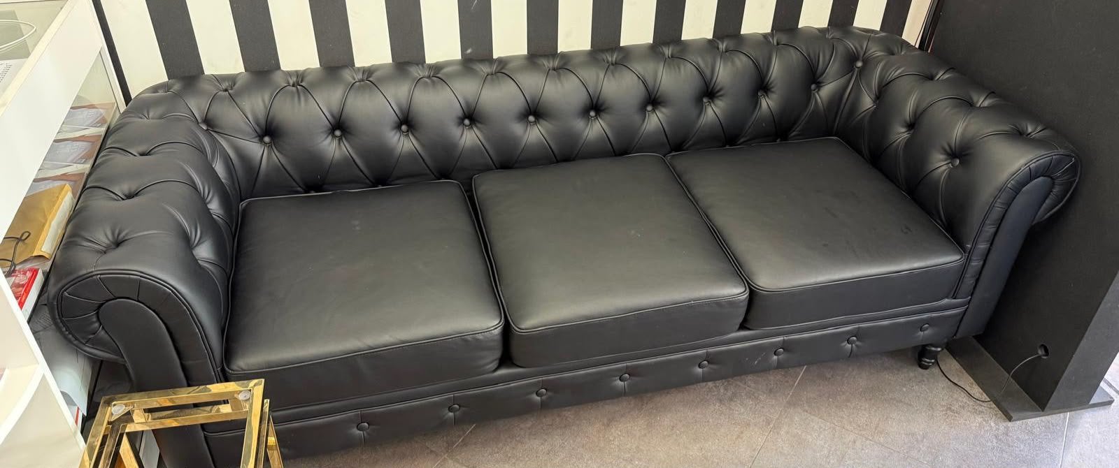 Canapé style chesterfield, Maison & Meubles, Enlèvement, Comme neuf, Cuir