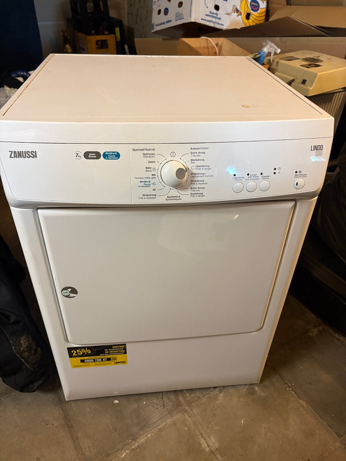Zanussi LINDO 100 droogkast – 7 kg – AutoSense, Elektronische apparatuur, Ophalen, Zo goed als nieuw