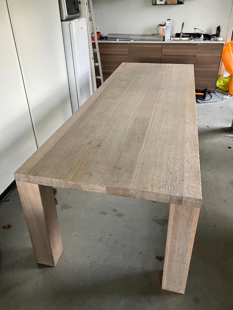 Moderne eiken tafel 100x280cm., Huis en Inrichting, Tafels | Eettafels, Ophalen, Eikenhout, 200 cm of meer, 50 tot 100 cm
