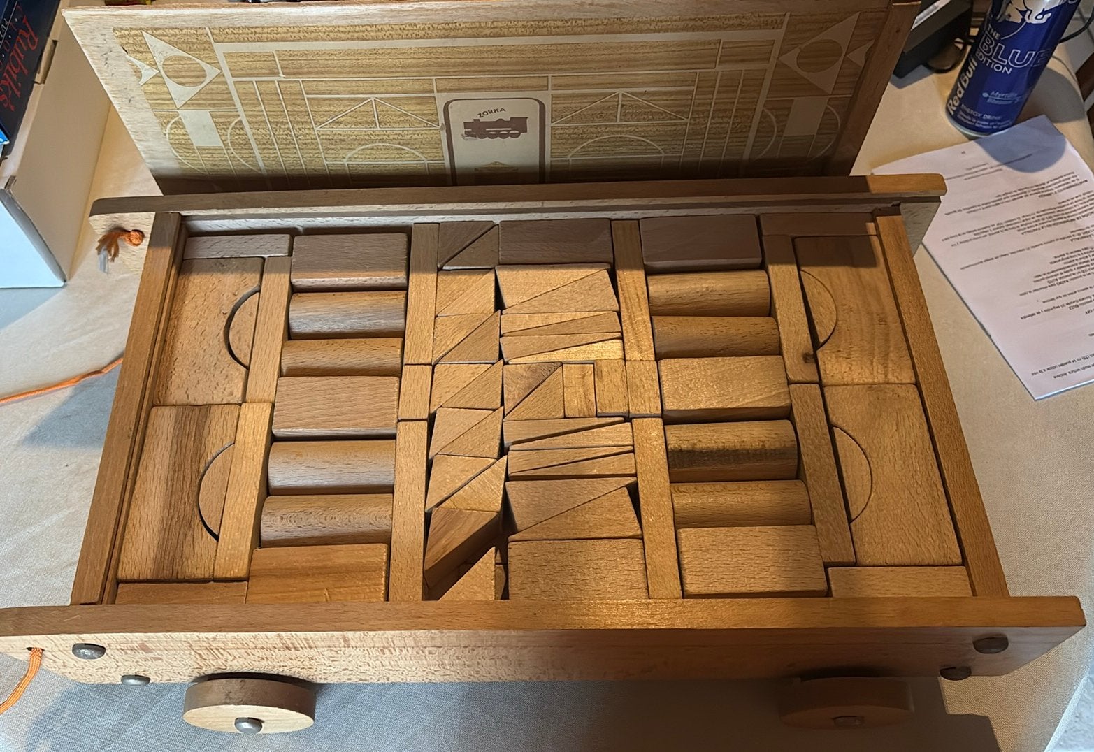 Vintage Houten Bouwblokken Set Zorka, Antiek en Kunst, Ophalen