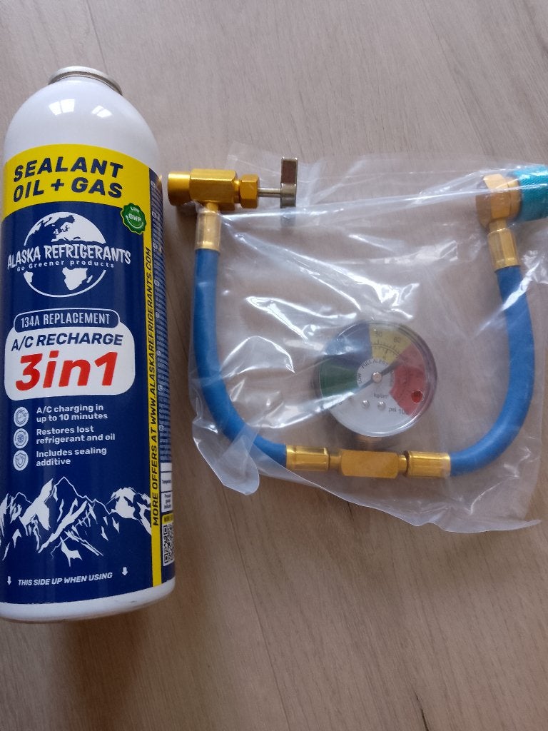Kit Complet pour airco 3 en1 anti fuite + Gaz R134a + Tuyau, Enlèvement