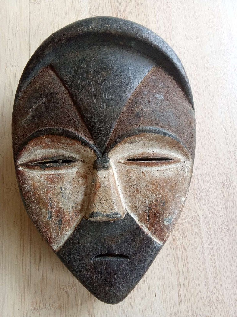 Afrikaanse maskers de Songye groep Congo - Kinshasa (5)., Hout, Afrika, Masker, Handgemaakt