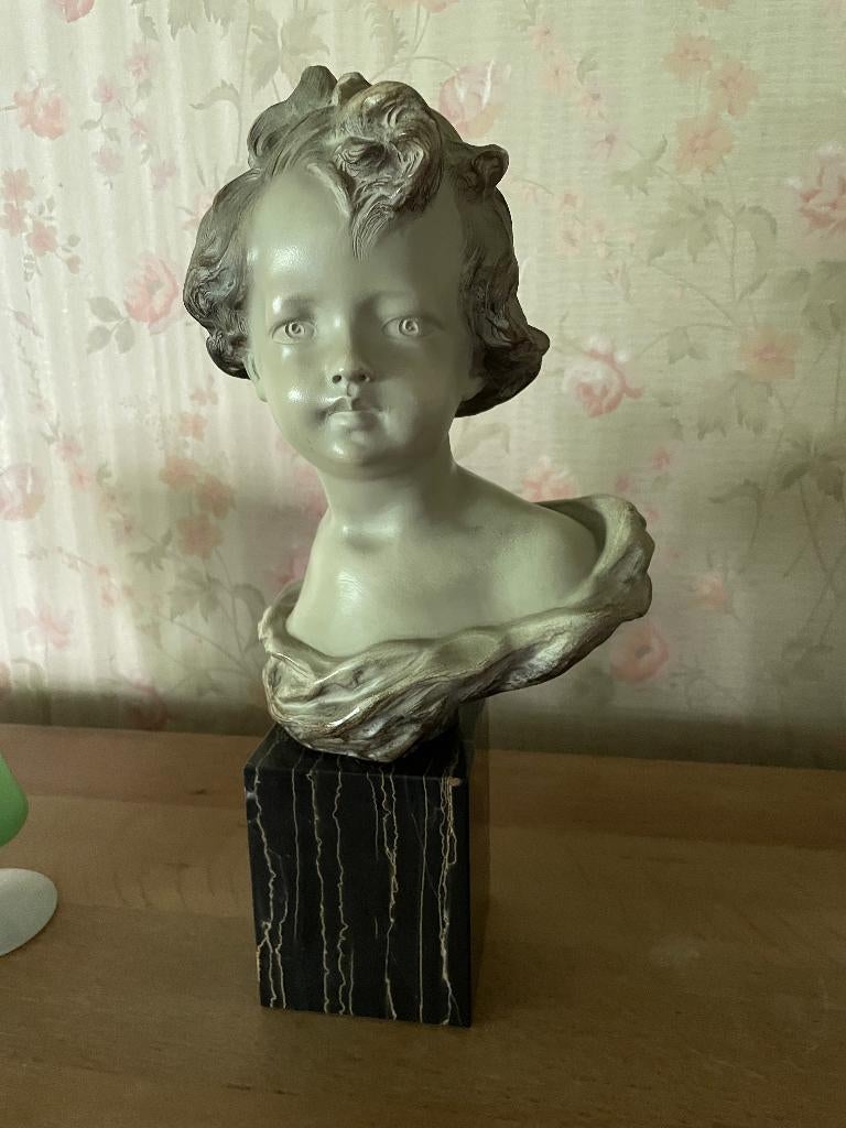 Cherubijnsculptuur van Johannes Domisse, Ophalen, Art deco, Gemerkt, Buste