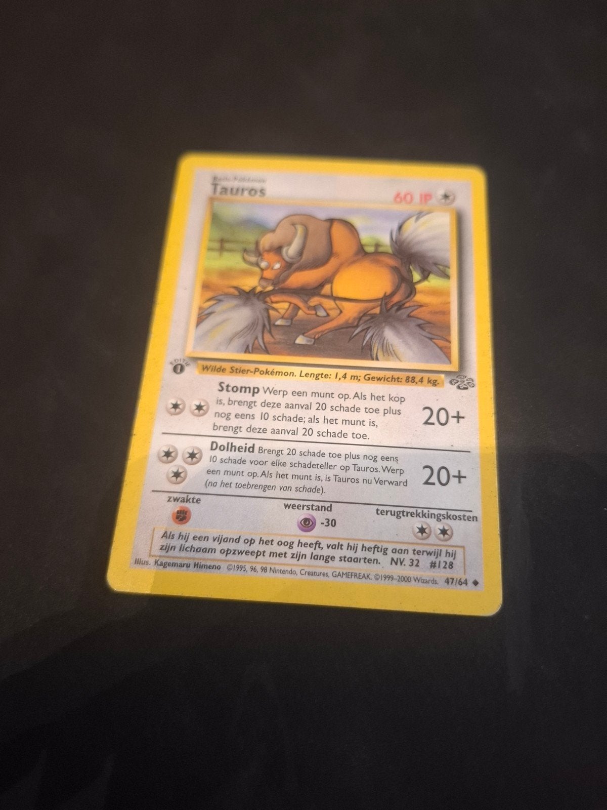 Coffret Pokémon Map Tauros 47/64 Jungle (1999-2000), Enlèvement ou Envoi