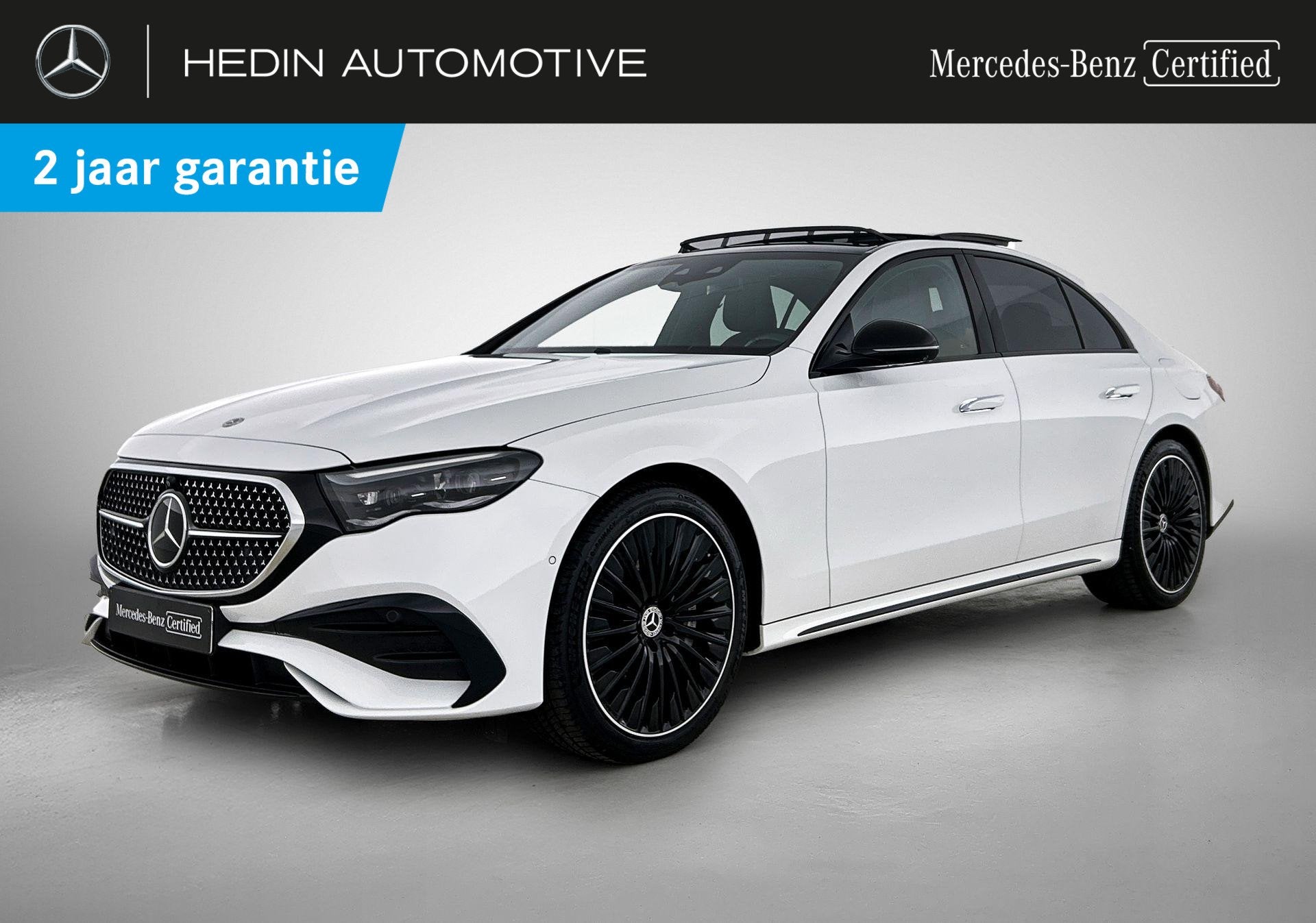 Mercedes-Benz E-klasse 400 e 4MATIC Berline AMG Line | Panor, Auto's, Gebruikt, Zwart, Leder en Stof, Bedrijf