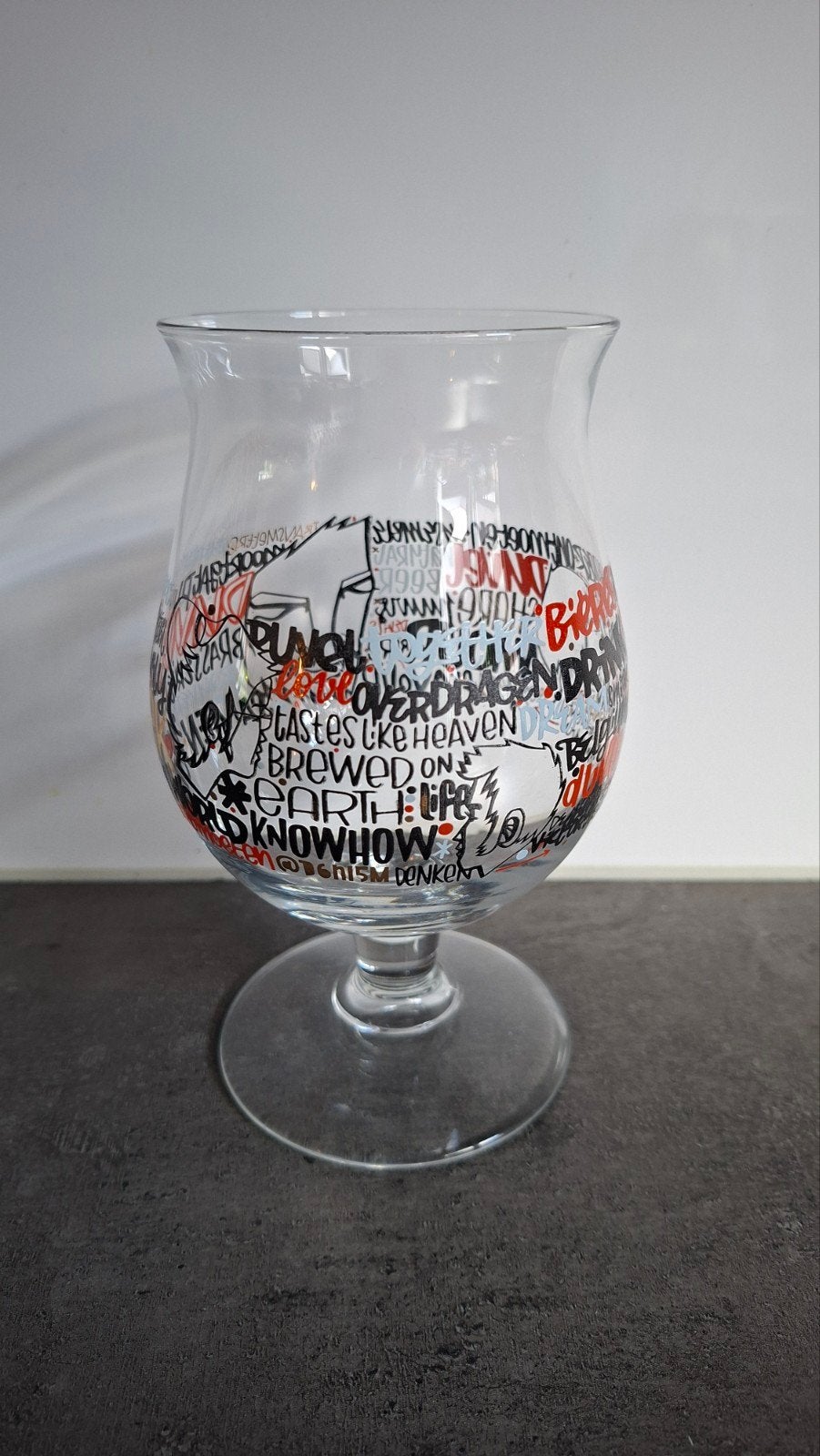 duvel Denis meyers 2018 blauwe letters Nederlands, Envoi, Duvel