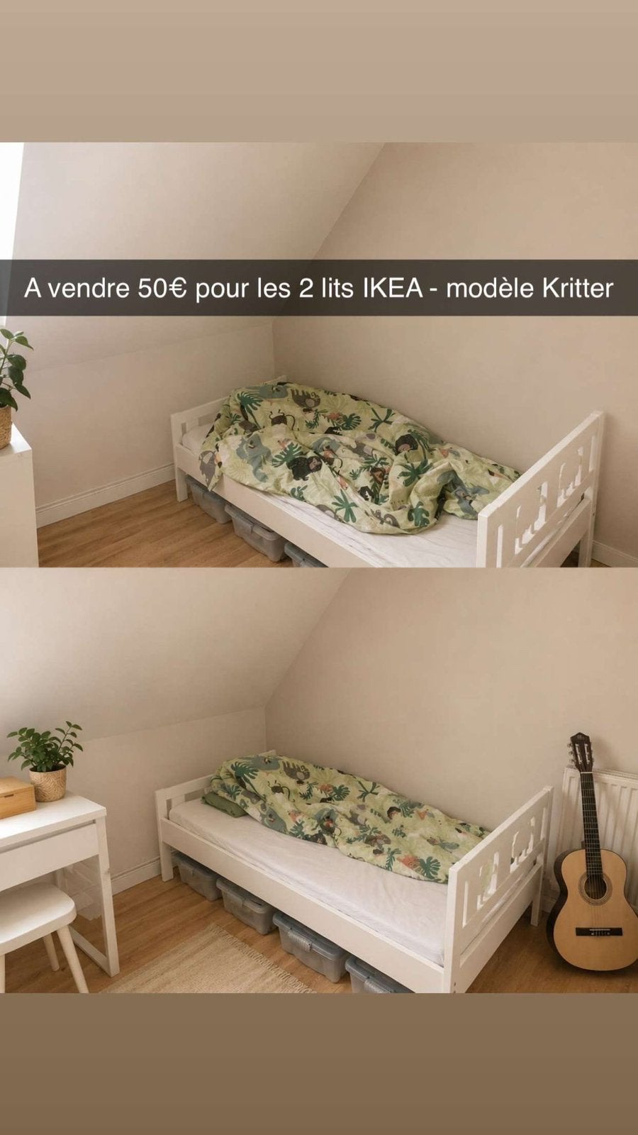 2 lits a vendre modele kritter, Enlèvement, Utilisé