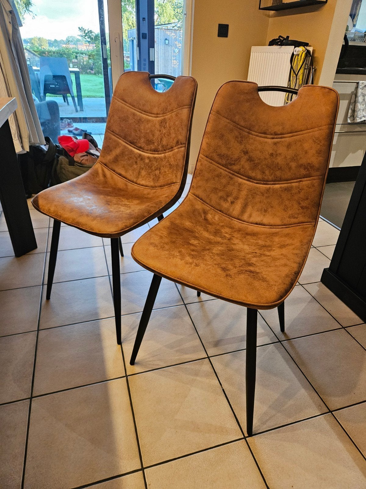 6 tafelstoelen cognac, Huis en Inrichting, Ophalen