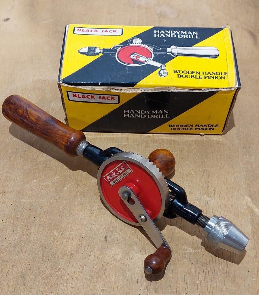 Antieke handdrill in originele verpakking, Ophalen of Verzenden