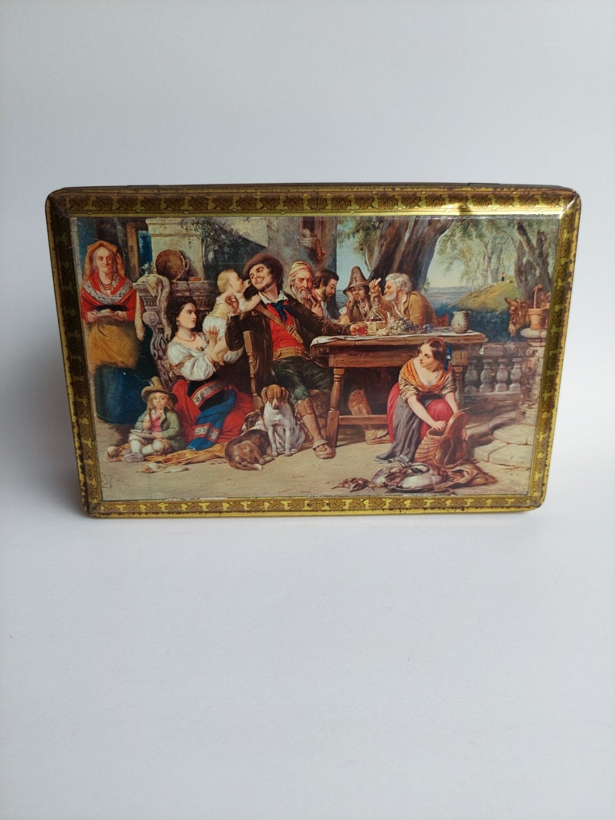 Blikken doos Demaret met afbeelding Fête Italienne, Ophalen