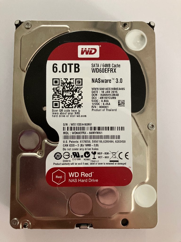 Western digital 6 TB red nas hdd schijf, Computers en Software, Harde schijven, Intern, Gebruikt, Verzenden, HDD