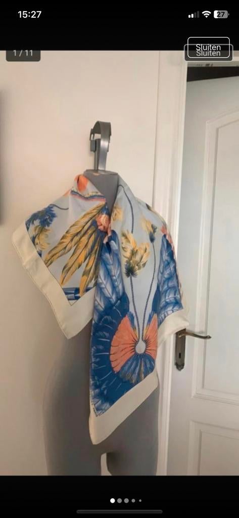 Prachtige splinternieuwe zijden sjaal Hermès 90 x 90, Verzenden, Nieuw, Sjaal