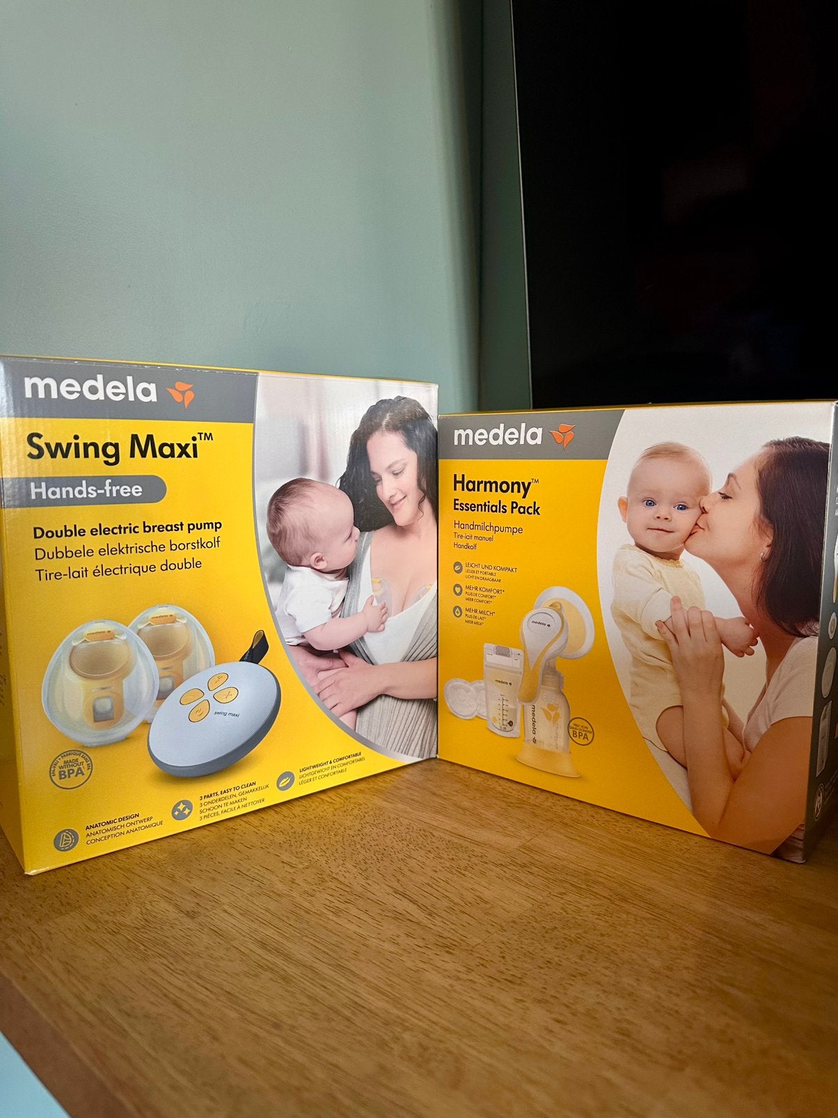Medela Swing Maxi Handsfree & Medela Harmony handkolf, Kinderen en Baby's, Babyvoeding en Toebehoren, Zo goed als nieuw, Borstkolf