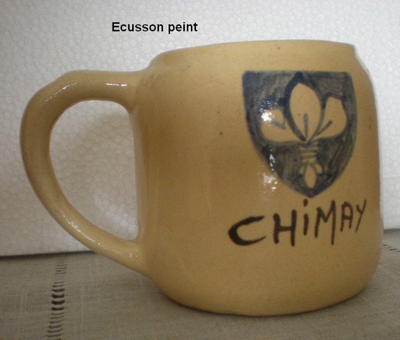 CHIMAY  Vieille chope nr 2  -  écusson peint, Collections, Marques de bière, Enlèvement ou Envoi, Comme neuf, Chope(s)