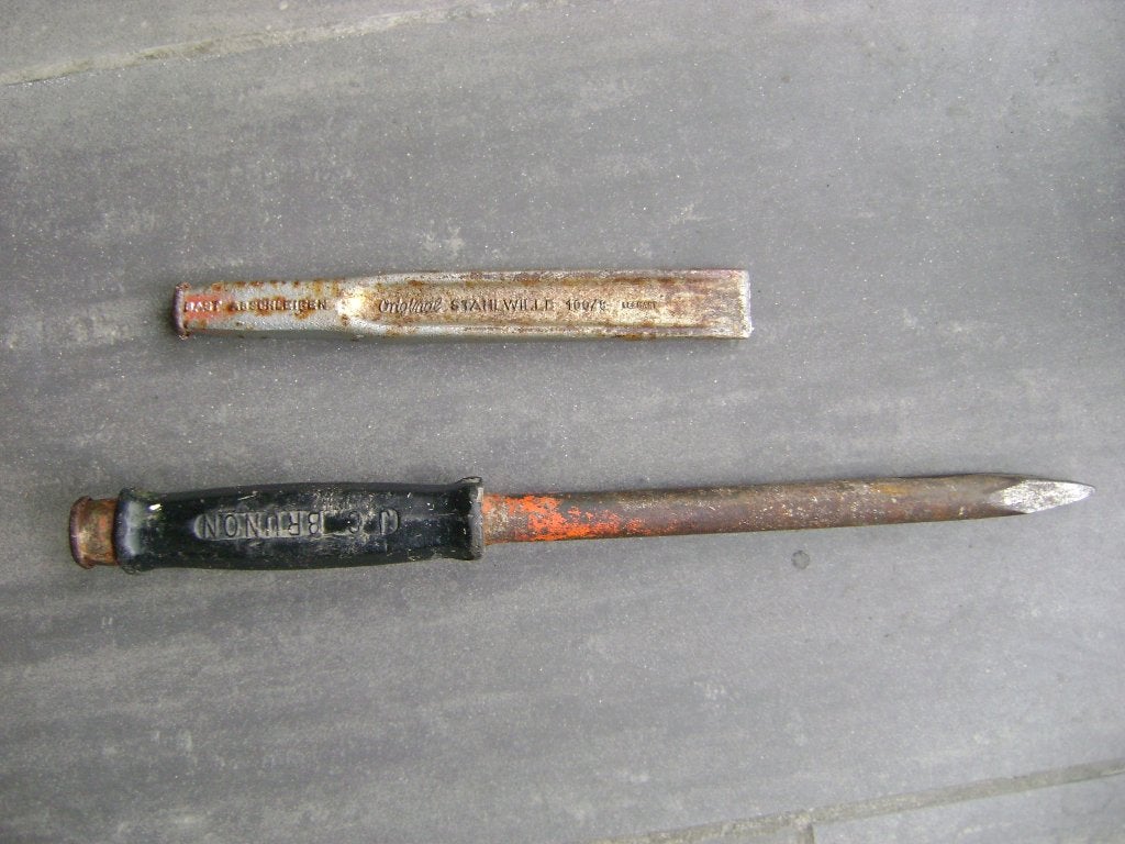 2 steenbeitels, Ophalen of Verzenden, Gebruikt, Beitel