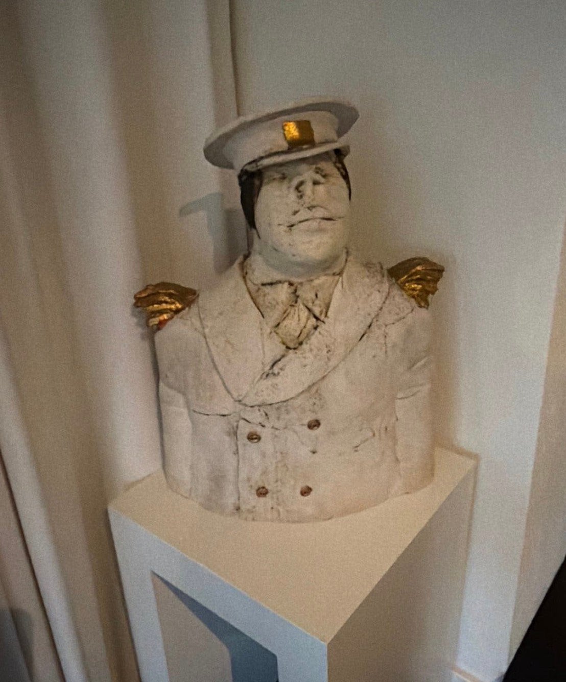 Sjer jacobs buste kapitein, Pierre ou céramique, Homme, 50 - 100 cm, Enlèvement