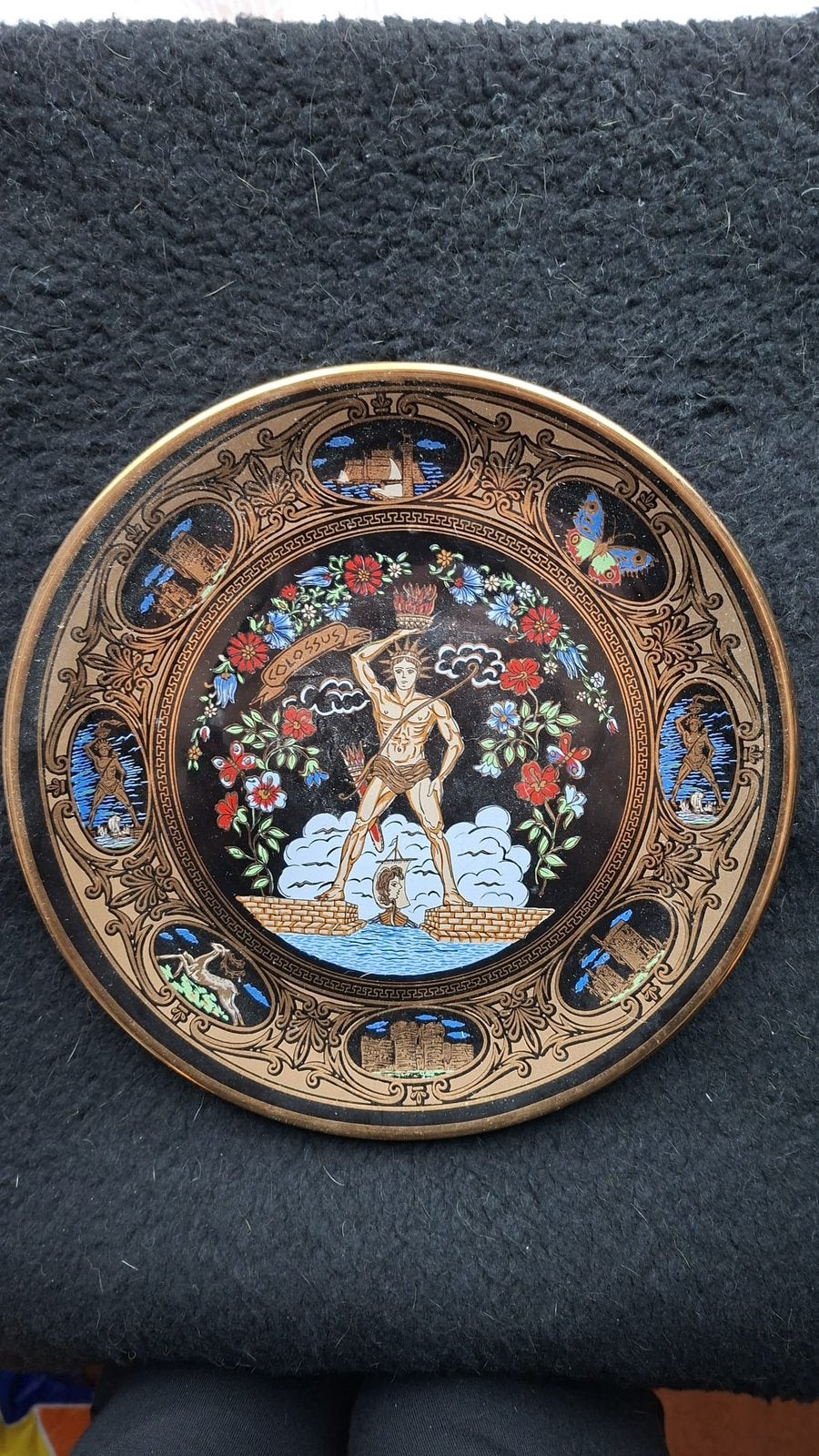 Handgemaakte 24k Goud Griekse bord, Antiek en Kunst, Ophalen of Verzenden