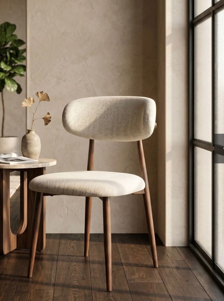 4 eetkamerstoelen Beige - Bruin nieuw in doos, Huis en Inrichting, Stoelen, Ophalen, Bruin